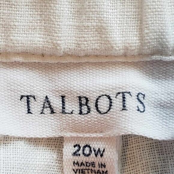 Talbots Pants Linen Women’s Plus Size 20 W Crop White Nantucket Lagenlook - Picture 8 of 10